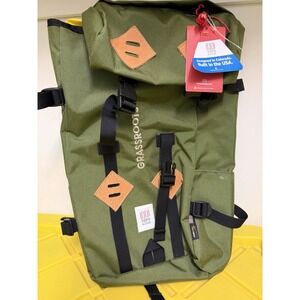 Topo Designs Army Green Klettersack Backpack Made in USA Hiking Outdoors